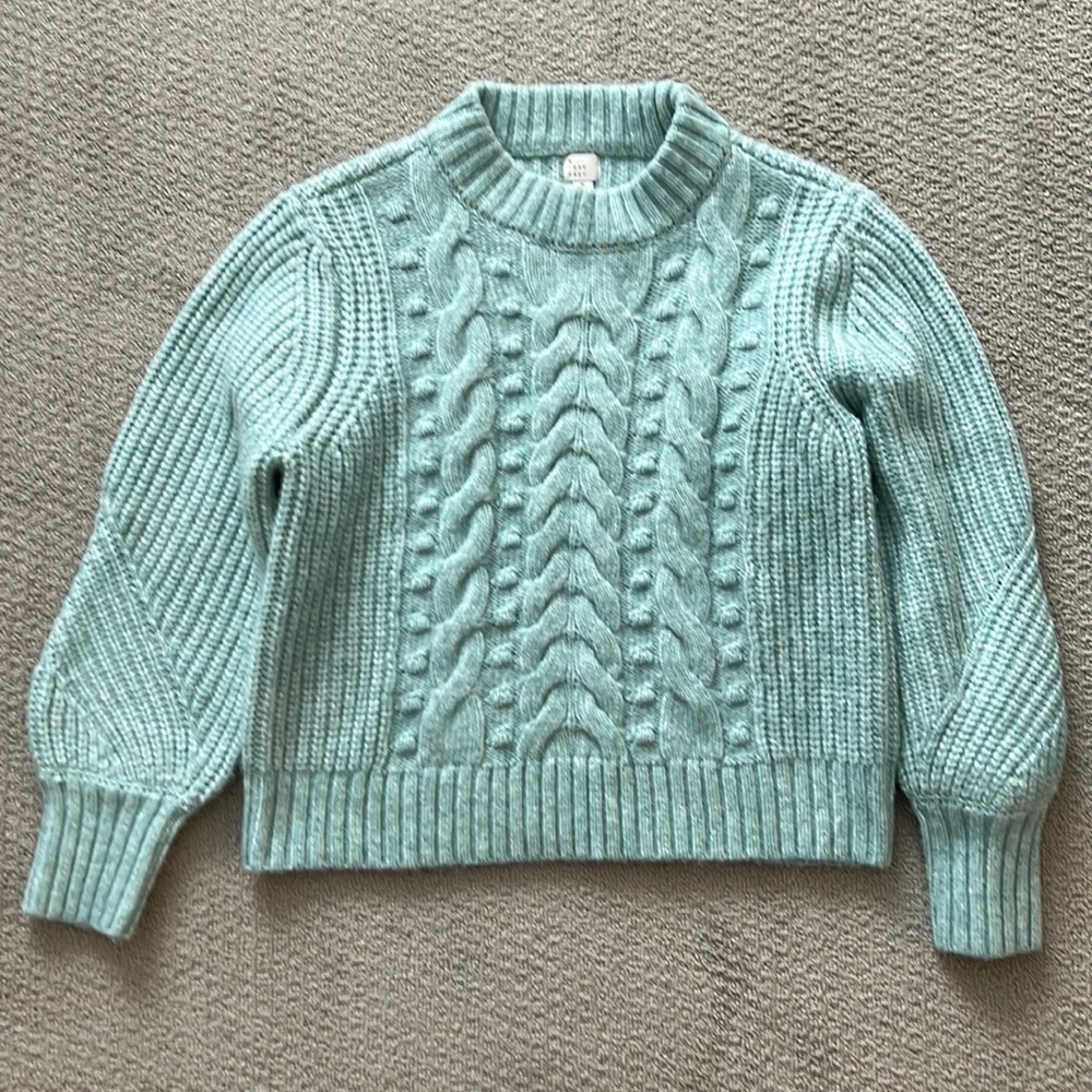 A new day aqua balloon sleeve sweater medium